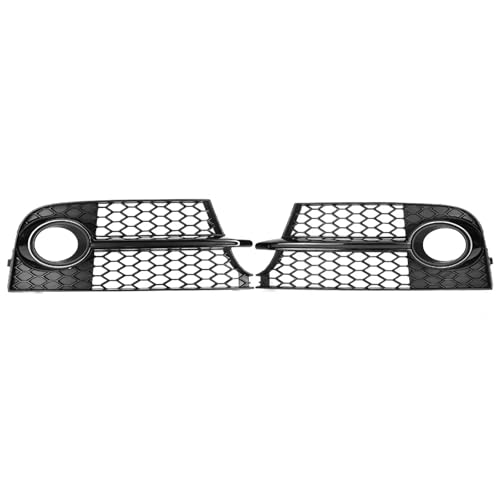 Frontgrills Für TT MK2 S-LINE TTS 2011-2014 8J0807681KT94 Nebelscheinwerfer Kühlergrillabdeckung Auto Kühlergrill Wabengrillabdeckung Mesh-Grill Front Bumper Grille(Glossy Black)