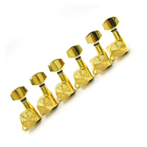 Strings Tuning Pegs Mechaniken Für Gitarre Elektrische Akustikgitarre, selbstsichernde Stimmgeräte, lange Nadel mit Gewinde, vollständig umschlossen (Color : 6L)