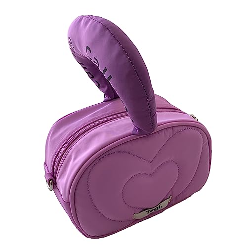 ohodhmnu Damen Tragetasche, koreanische Umhängetaschen, Nylontaschen, modische Tasche, kosmatische Tasche für Mädchen, Frauen, Crossbody-Taschen, Freizeit, Handtasche, Damengeldbörse, violett, with