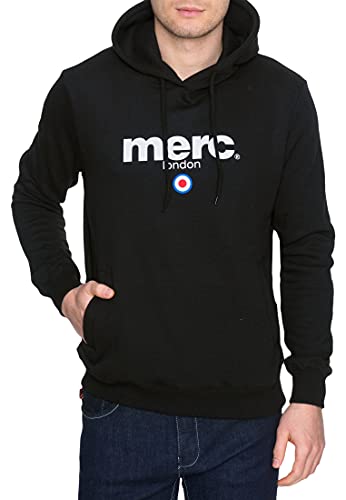 Merc of London Herren Pill, Hooded Sweatshirt Kapuzenpullover, Schwarz (Black), X-Large (Herstellergröße: XL)