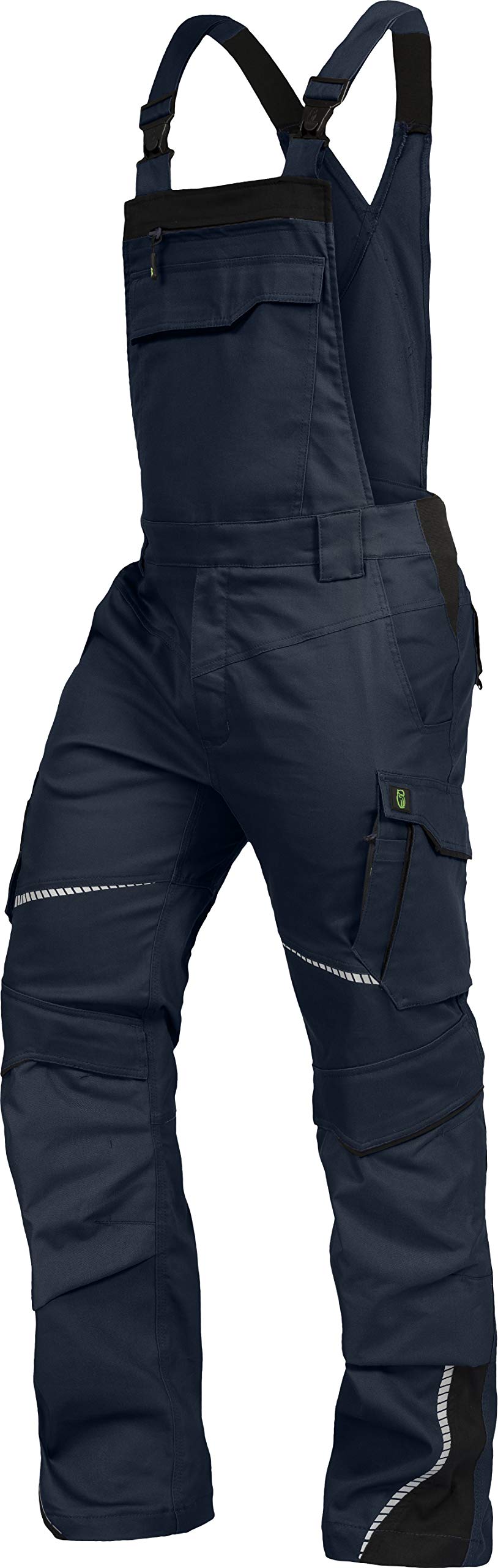 TRIUSO Leib Wächter Flex-Line Herren Latzhose flexibel mit Spandex (Marine/schwarz, 106)