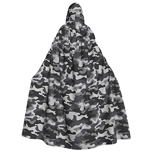 WURTON Abstrakter Camouflage-Druck, Unisex, Kapuzenumhang mit Kapuze, Halloween, Karneval, Cosplay, vielseitig, Erwachsenen-Kapuzenumhang