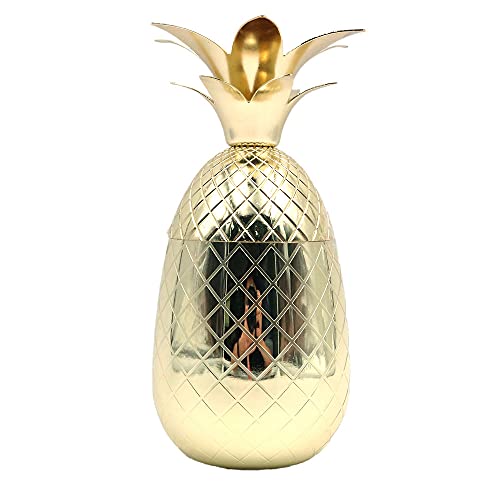 ANCLLO 500 ml Ananas kreative Form personalisierte Cocktailglas Edelstahl Tasse für Cocktail