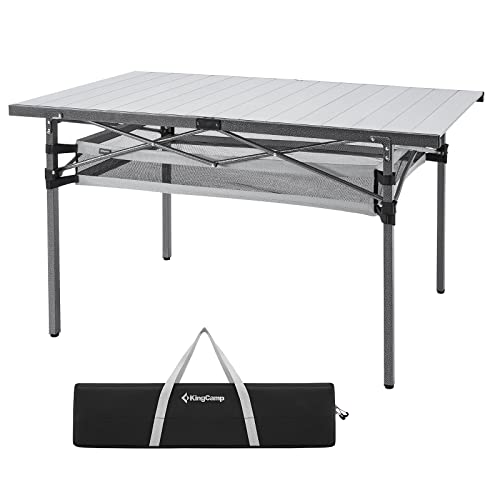 KingCamp Aluminium Campingtisch Gartentisch Roll-Up Klapptisch für 4-6 Personen bis 80kg