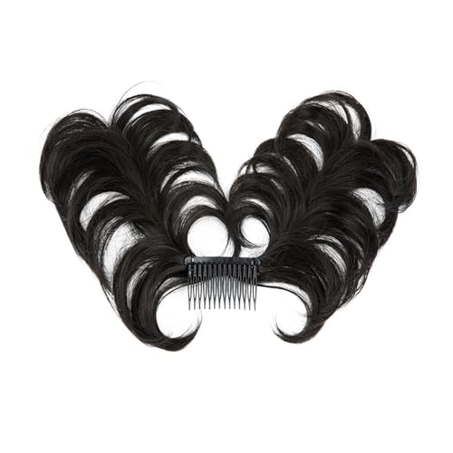 Haarteile Haarknoten Synthetisches, unordentliches Dutt-Haarteil, seitlicher Kamm, Clip-in-Haarknoten, natürlich, gerade, vielseitig, verstellbare Stile, Haarteil for Frauen Brötchen Haare(Off Black)