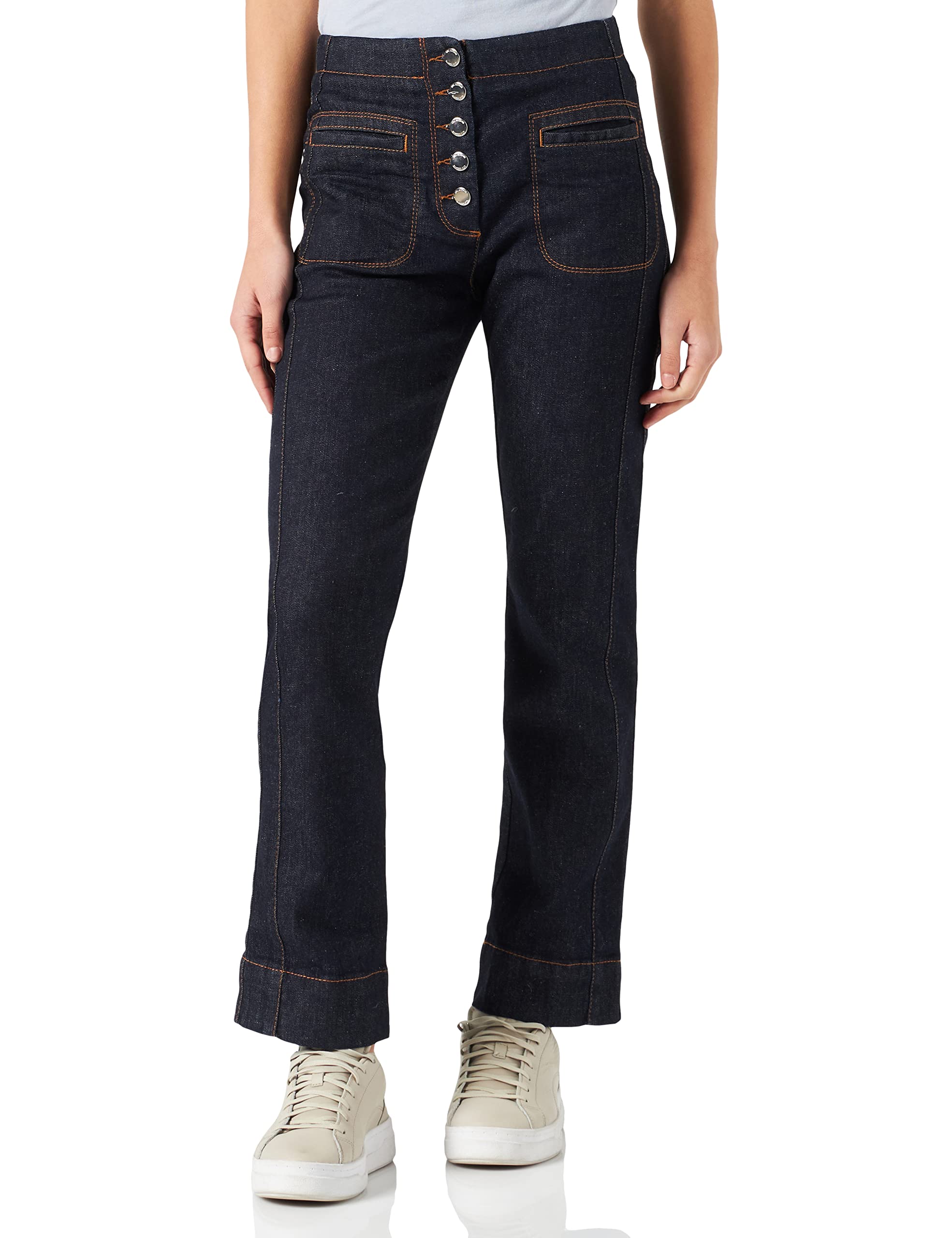 Love Moschino Womens Denim Trousers Front buttoning Jeans, 46