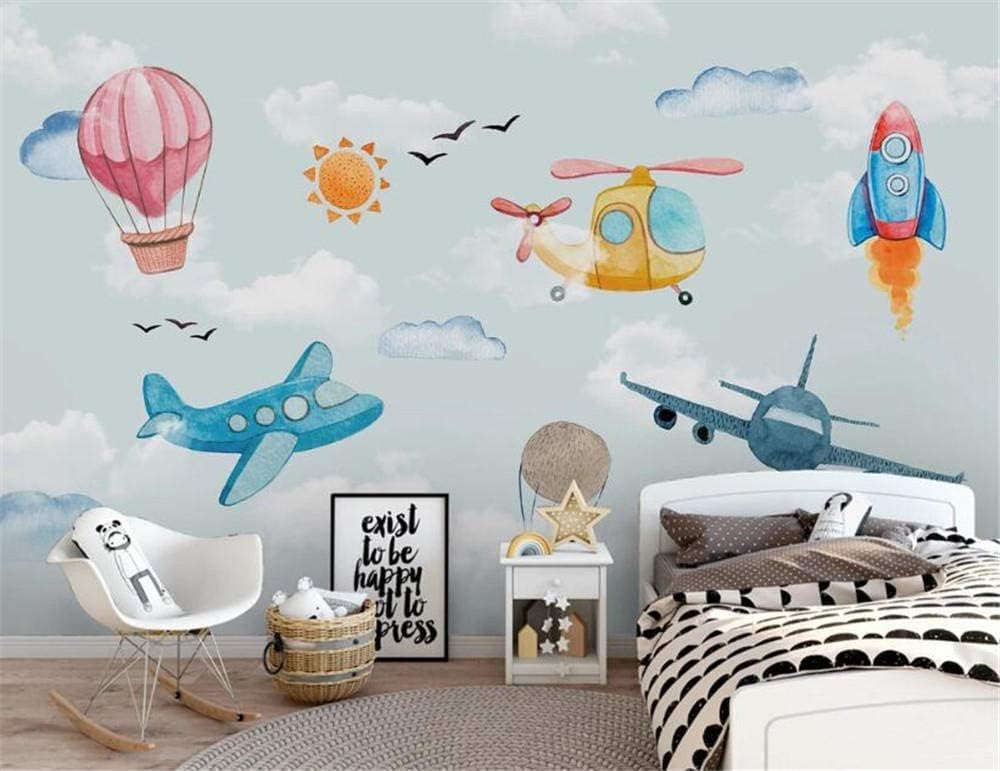 Cartoon-Ballon-Flugzeug 3D Tapete Poster Restaurant Schlafzimmer Wohnzimmer Sofa TV Dekorative Wand-350cm×256cm