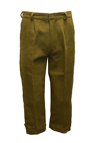 WALKER AND HAWKES Herren Kniebundhose aus Tweed - für die Jagd geeignet - Dunkles Salbeigrün - Größe 36“