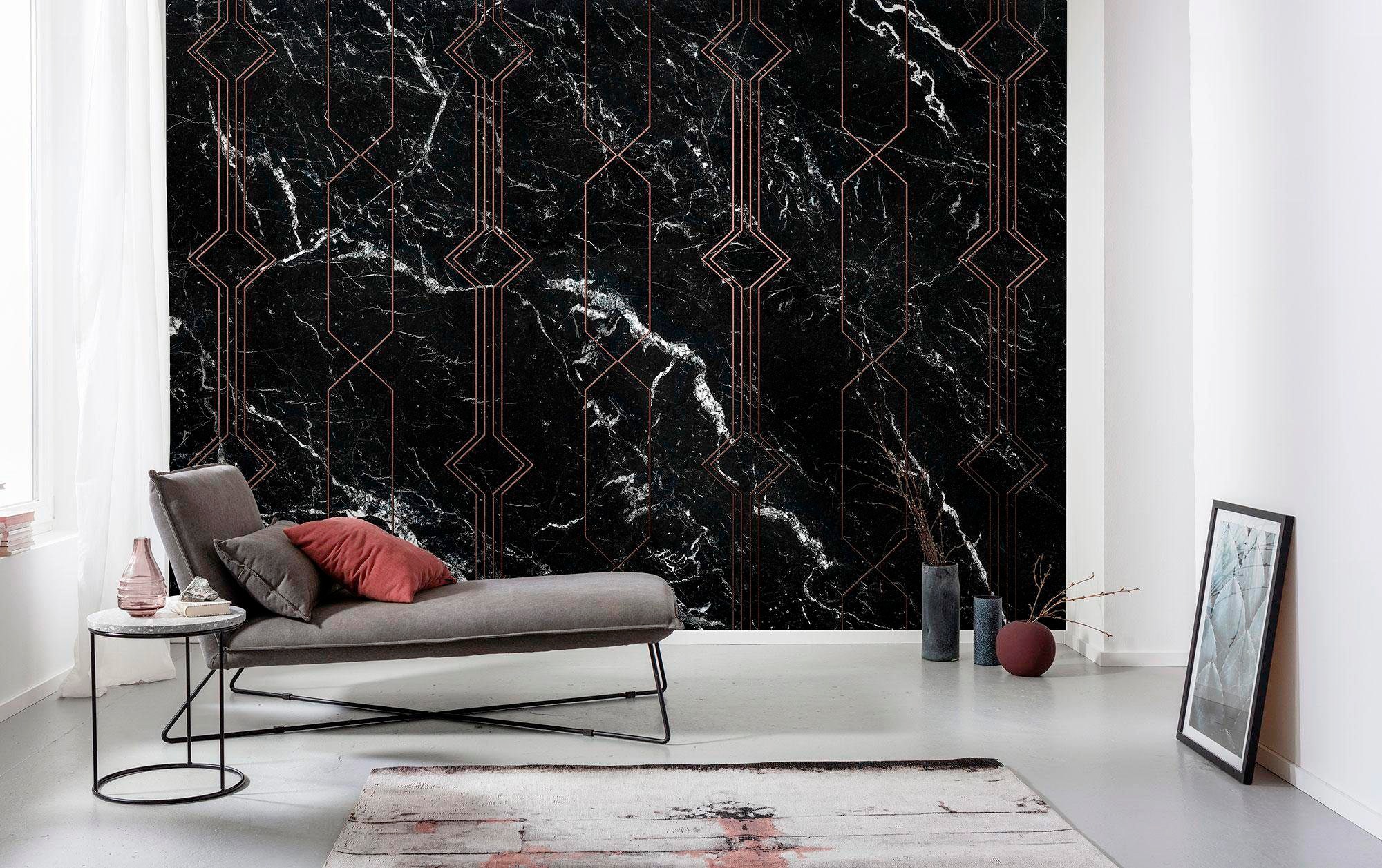 Komar Vliestapete "Marble Black", 400x250 cm (Breite x Höhe), Vliestapete, 100 cm Bahnbreite 2