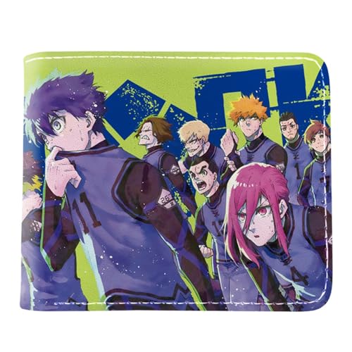 RYNDEX Blue Lo-ck Portemonnaie Anime, Kunstleder Kartenetui Geldtasche mit Münzfach, Kunstleder Kreditkartenetui Scheckkartenetui, für Männer Geschenke(Color:Multicolor 12)