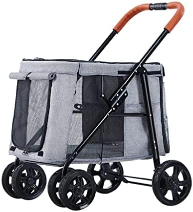 Hundebuggys für große Hunde, Premium-Kinderwagen für Haustiere, luxuriöser Kinderwagen für große Hunde, 4-Rad-Haustierausrüstung, faltbarer Träger, Kinderwagen für Katzen, Hunde und mehr, Gr