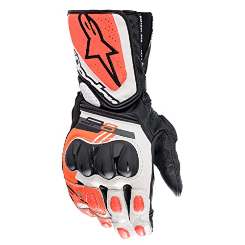 Alpinestars SP-8 V3 Motorradhandschuh Herren (schwarz/weiß/fluorot), M