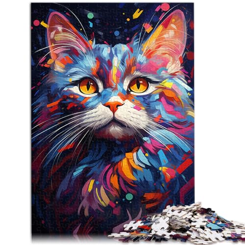 Puzzle, Lernspiele, bunte exotische Katze, Puzzle für Erwachsene und Ren, 1000 Teile, Holzpuzzle, Heim-Lernspiele, DIY-Spielzeug, 1000 Teile (50 x 75 cm)