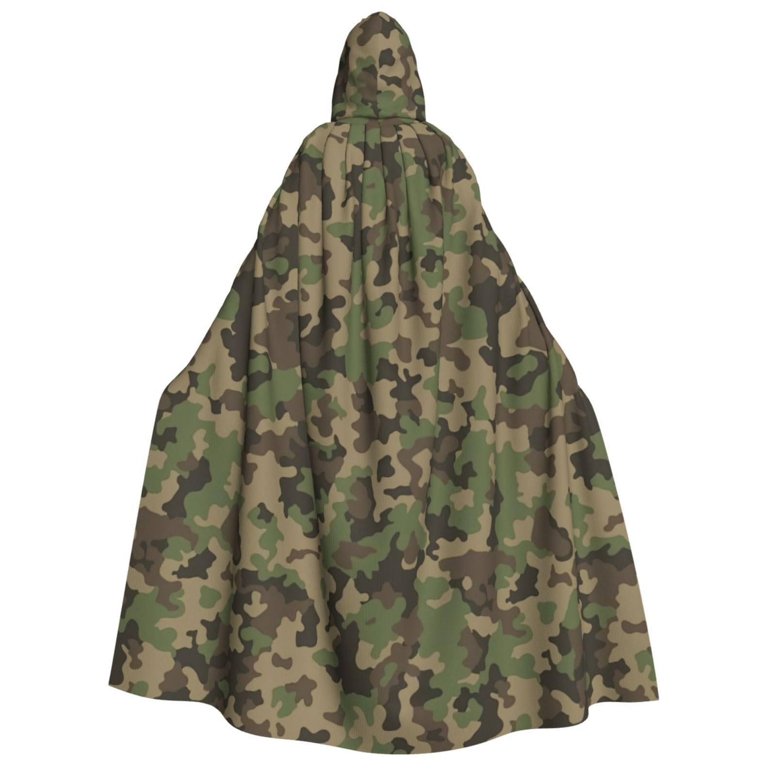 WURTON Unisex-Kapuzenumhang mit grünem Camouflage-Muster, für Damen und Herren, Vampir, Halloween, Cosplay, Karneval, Mottoparty