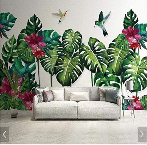 XLMING Regenwald Tropical Leaf Flower 3D Tapeten Home Esszimmer Sofa Schlafzimmer Wohnzimmer TV Hintergrund-430cm×300cm