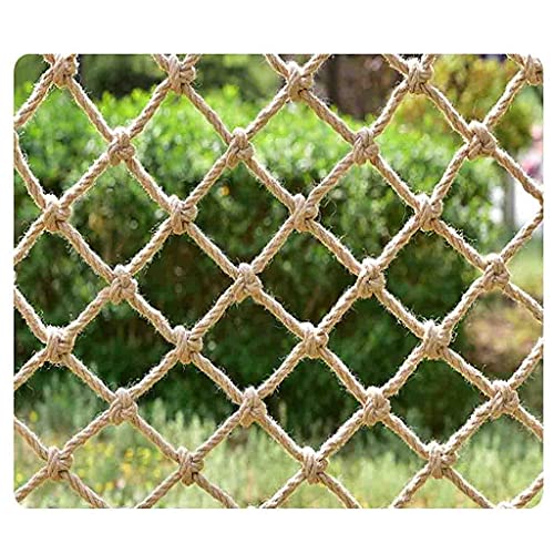 Seilkletternetz für Kinder Draussen Dekoratives Jute-Hanf-Netz, Gartenschutznetz Sicherheitstreppe Anti-Fall-Netz Erwachsene Fitness Jute-Netz Frachtnetz Seilschaukel (Color : 8mm*20cm, Size : 2x10m