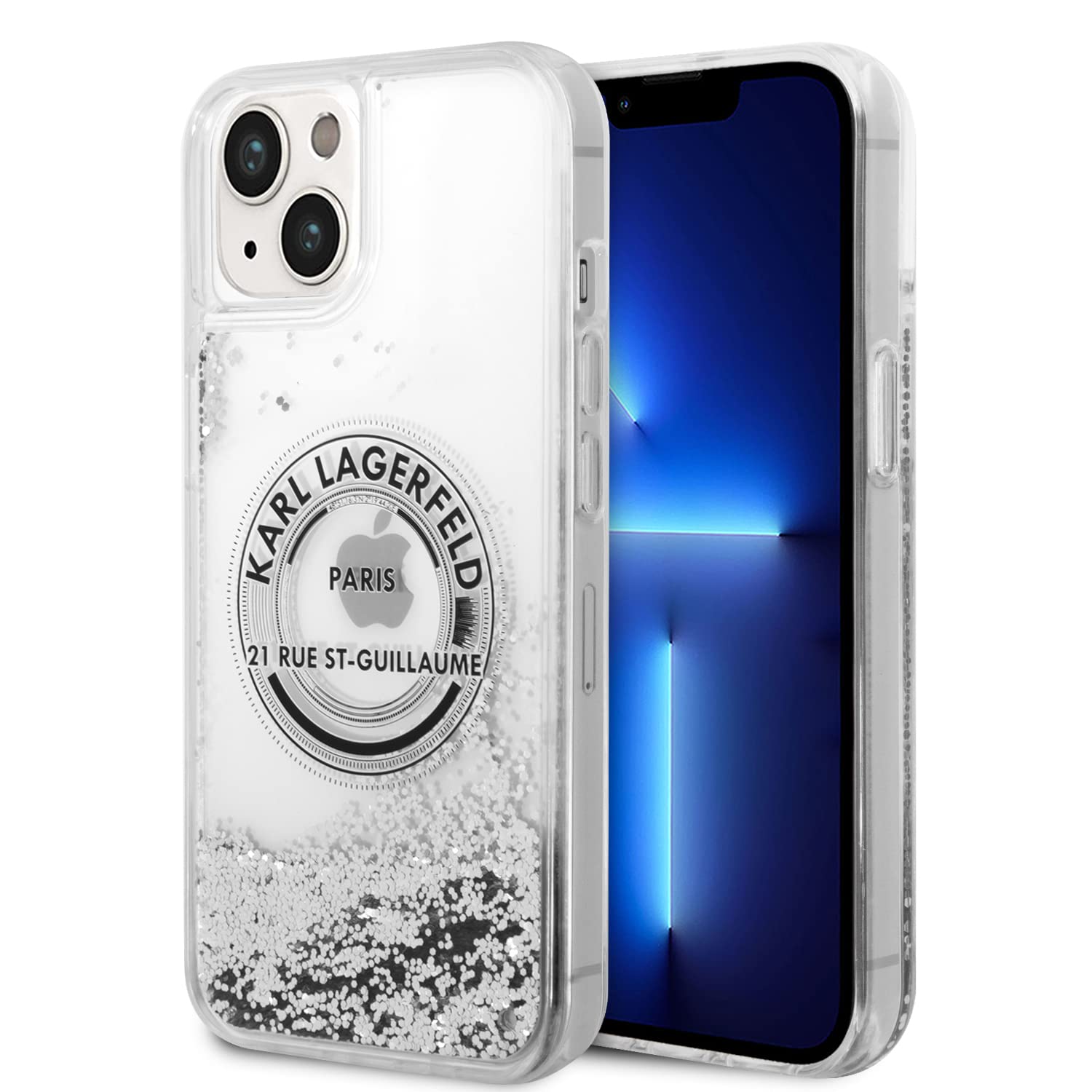 KARL LAGERFELD KLHCP14SLCRSGRS Hülle für iPhone 14 6,1" Silber hardcase Liquid G