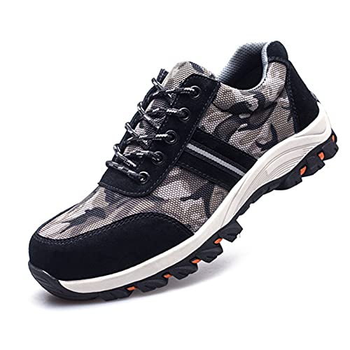 fayengan Arbeitsschuhe Herren Damen Sicherheitsschuhe Leicht Schutzschuhe Stahlkappenschuhe Atmungsaktiv Sportlich Mit Stahlkappe (Color : Black, Size : 39EU)