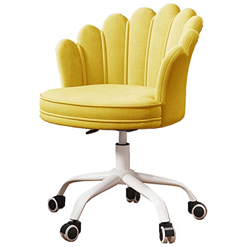 BFVAKBKYT Home Office Ergonomischer Schreibtischstuhl, Ergonomisch mit gewellter Rückenlehne und Rollen. Ergonomischer Drehstuhl for Zuhause, Bürostuhl, verstellbare Sitzhöhe: 40–50 cm.(Yellow)