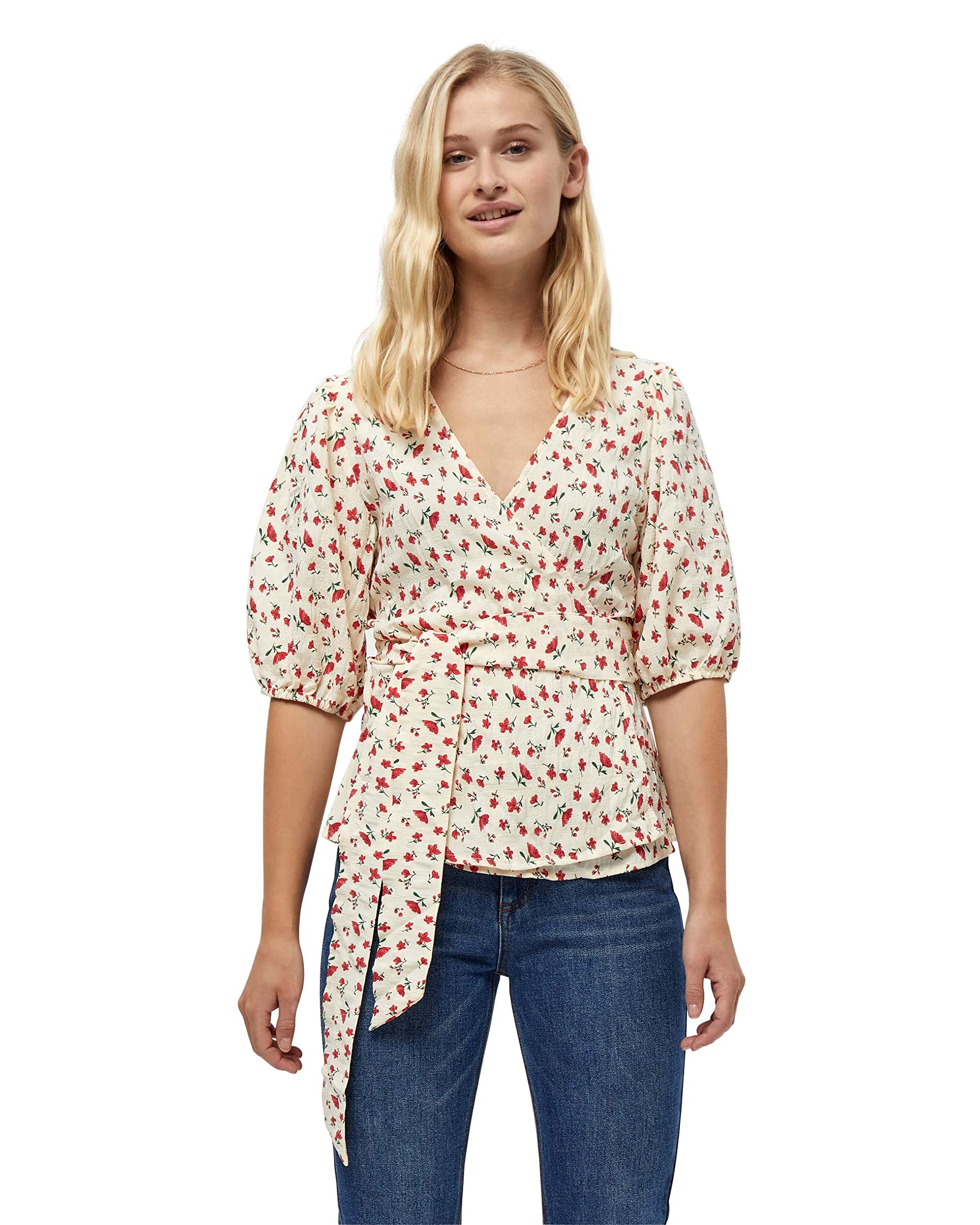 Peppercorn Women's Valerie Wrap Blouse, Gardenia PR, L