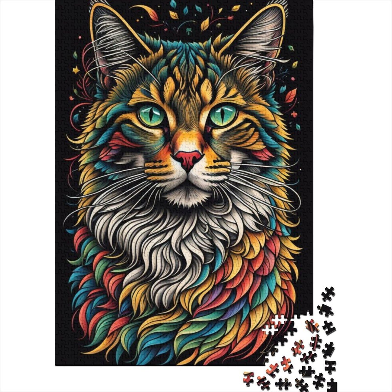 Süße Katze, schwieriges, anspruchsvolles Puzzle aus Holz mit 1000 Teilen für Erwachsene und Jugendliche, ganze Familie, 75 x 50 cm