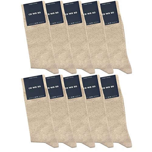 ca·wa·so Socken für Damen & Herren im 10er-Set | Ohne drückende Naht | Bequemes & weiches Material (80 % Baumwolle) | Business & Freizeit (43-46, beige)