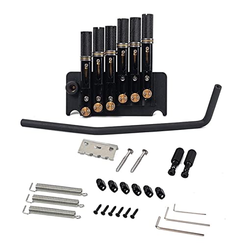 1 Set 6 Saiten Oder 7 Saiten Headless Gitarre Gespottter Fret- Saintpiece Tremolo Bridge Schwarz Für Headless Guitar Tune-o-matic Steg (Color : 6 string)