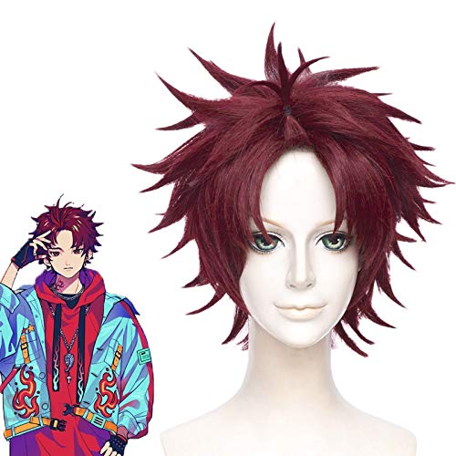 LINLINCD Cosplay wig Paradox Live BAE Sugasano Allen Perücke Cosplay Kostüm Kurze e synthetische Haarperücken für Halloween Party Karneval