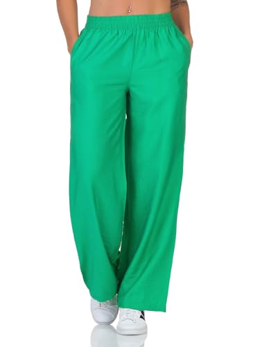 JdY Damen Stoffhose JDYSoul Life leichte Damenhose mit weitem Bein 15317405 Green Bee S