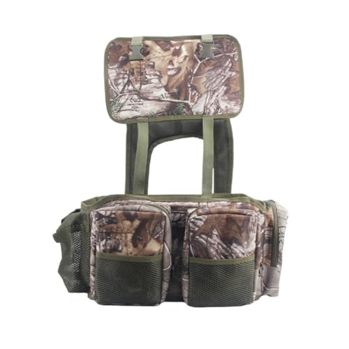 Qsvbeeqj Angelsitzbox Rucksack Nylon Köderbox Aufbewahrungstasche Angelzubehör Aufbewahrungstasche Tragbare Outdoor Camping Ausrüstung Tasche, camouflage