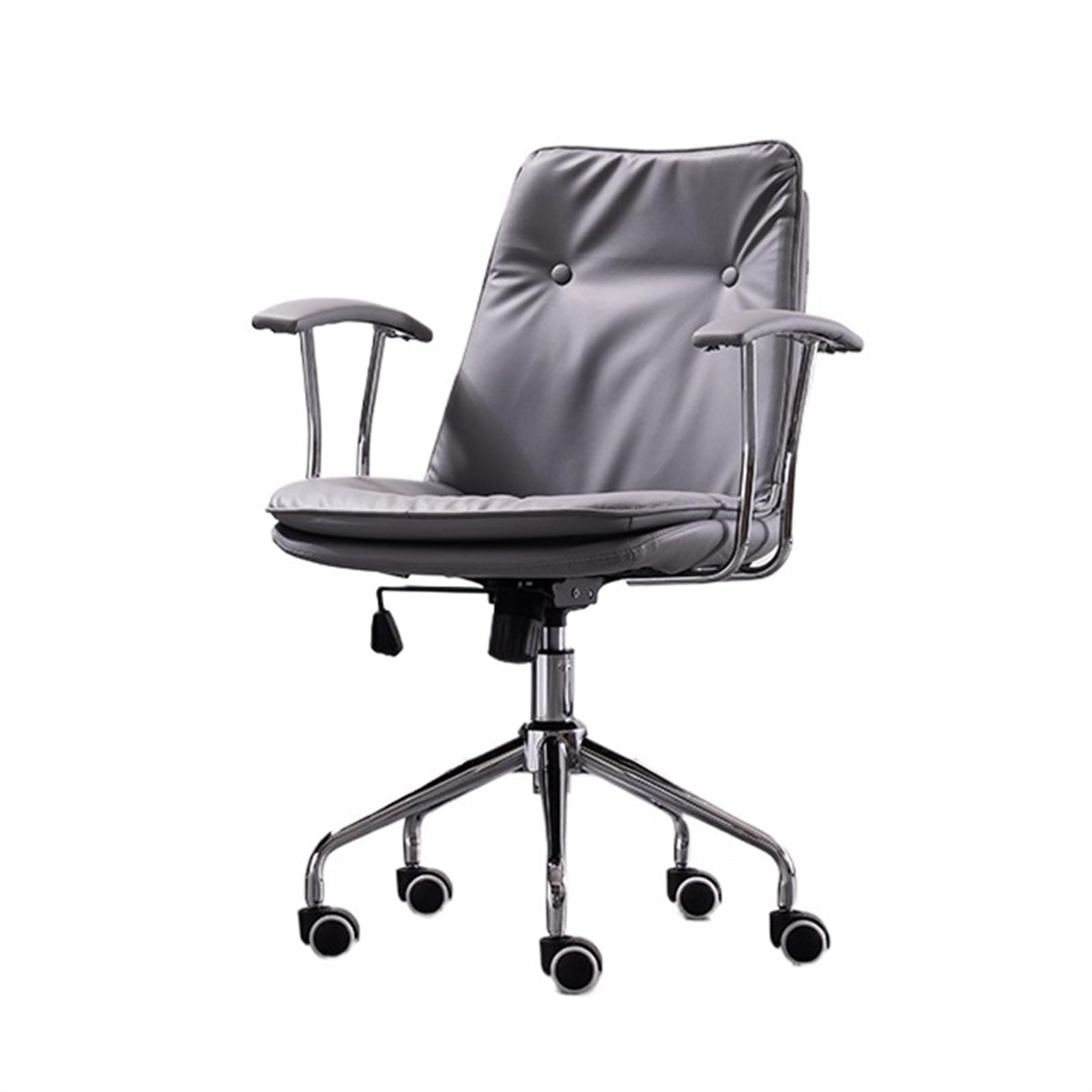 Bürostühle Moderner Bürostuhl aus PU-Leder, bequemer Schreibtischstuhl for das Home-Office mit Rollen und Armlehnen, Konferenzstuhl, ergonomischer Stuhl, verstellbarer Drehstuhl Schreibtischstuhl(Grig