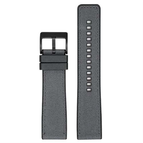 THBGTCNQ Uhrenarmband aus Canvas und Gummi, 20 mm, 22 mm, 24 mm, universelles Uhrenarmband mit Schnellverschluss, Herren-Nylonarmband for Smartwatches, Quarzuhren(Grey black,22mm)