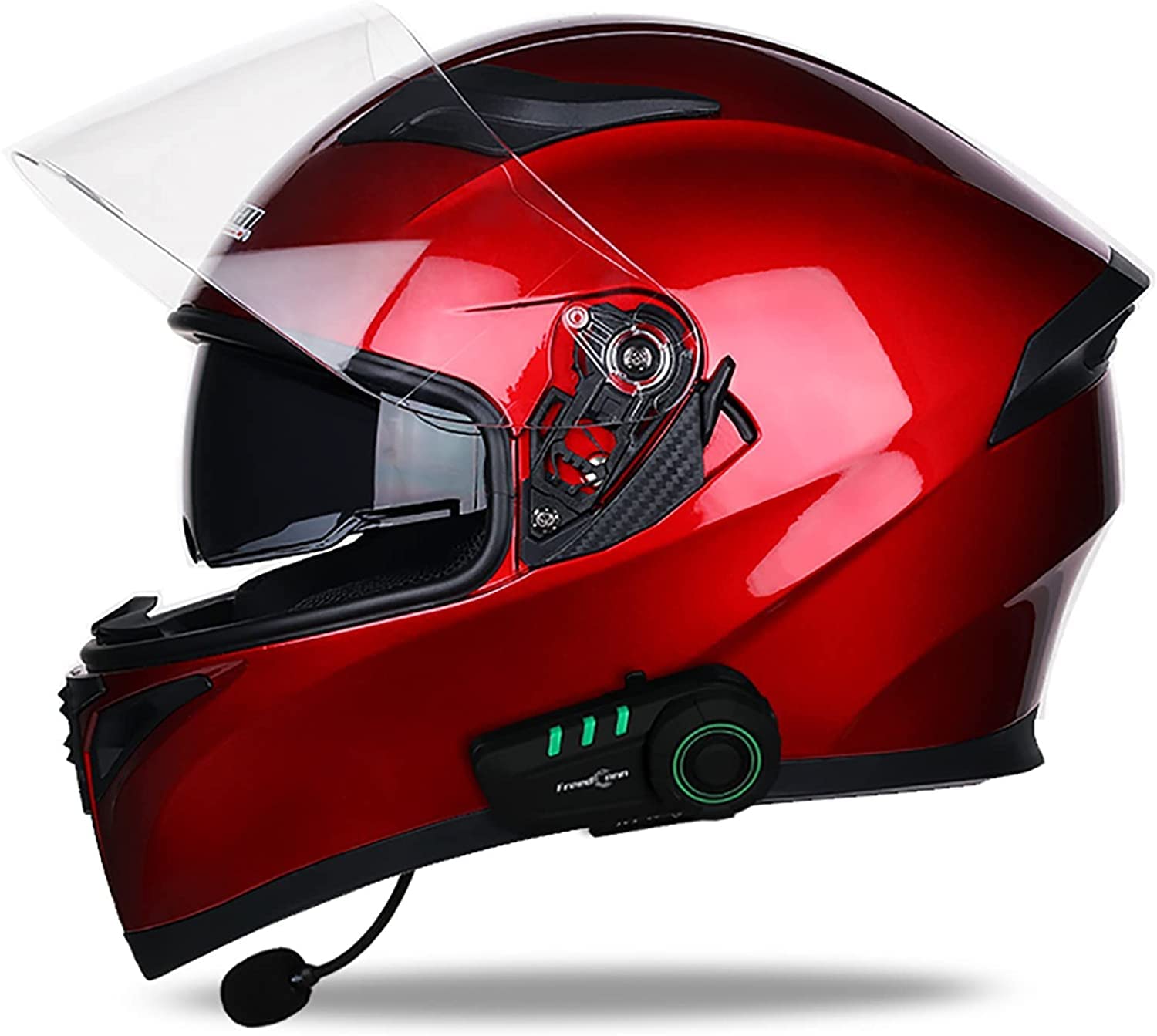 Integralhelm Helm Motorradhelm Mit Bluetooth-Headset und Klapphelm Doppelvisier Full face Motorrad Helm Klapphelm DOT/ECE Genehmigt Rollerhelm für Erwachsene Damen Herren