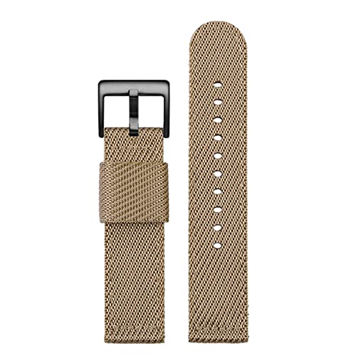 SCRUBY Mode gewebter Nylon Uhrenband für Omega Seahorse 300 Leinwand verdickte Sportgurt 18mm 20 mm 22 mm 24 mm(Khaki black,18mm)