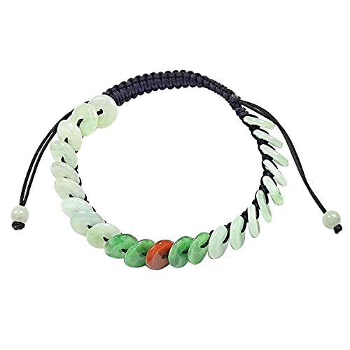 YIHANSS Armband, natürlicher friedlicher Donut, Burma-Jadeit, Jade, Mehrfarbig, verstellbares Armband, Damenschmuck (Farbe: Größe 02)