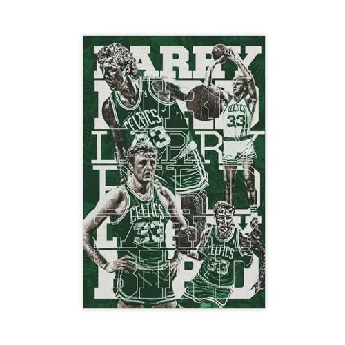 HACERR Larry Bird – Kunstdruck – Basketball – Sportposter auf Leinwand Poster Schlafzimmer Dekor Landschaft Büro Zimmer Dekor Geschenk 50 x 75 cm