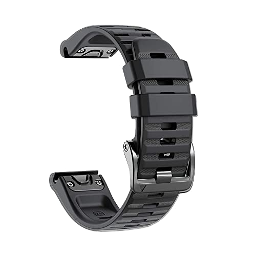 NEYENS 26 x 22 mm offizielle Schraubschnalle Uhrenarmband für Garmin Fenix 6 6X Pro 7 7X 5 5X 935 Epix Silikon Easyfit Armband, 26mm Fenix 5X 5XPlus, Achat