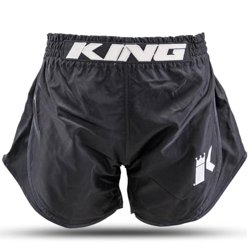 King Pro Boxing King PB Hybrid Fight Shorts Classic Schwarz - Funktionelle Thaiboxen Kickboxen Kampfsport Hose für Herren (DE/NL/SE/PL, Alphanumerisch, XL, Regular, Regular, Schwarz)