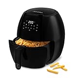 ZEEGMA Knapper Grand 1800W Air Fryer Gesundes Frittieren ohne Fett, 60-Sekunden Aufheizzeit, Großer 6L Korb, 9 Programme, Spülmaschinenfest, LCD-Touchpanel, Energieeffizientes Kochen