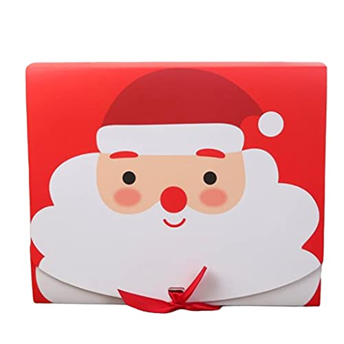 20 Stück Weihnachts-Süßigkeiten-Plätzchen-Boxen mit Band, niedlicher Cartoon-Weihnachtsmann-Druck, Geschenkpapier, Paket, Papier für Koffer, Party, Cartoon, Weihnachtsmann, Keksbehälter