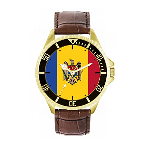 Toff London Moldawien-Flaggen-Uhr