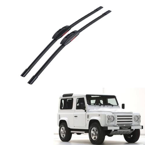 Auto Vorne Scheibenwischer für Land Rover Defender 2002-2013 14"+14",Doppelter Gummistreifen-Wischer Ohne Knochen Frontscheibe Ersatzwischblätter Tuning Verschleißteile Zubehör