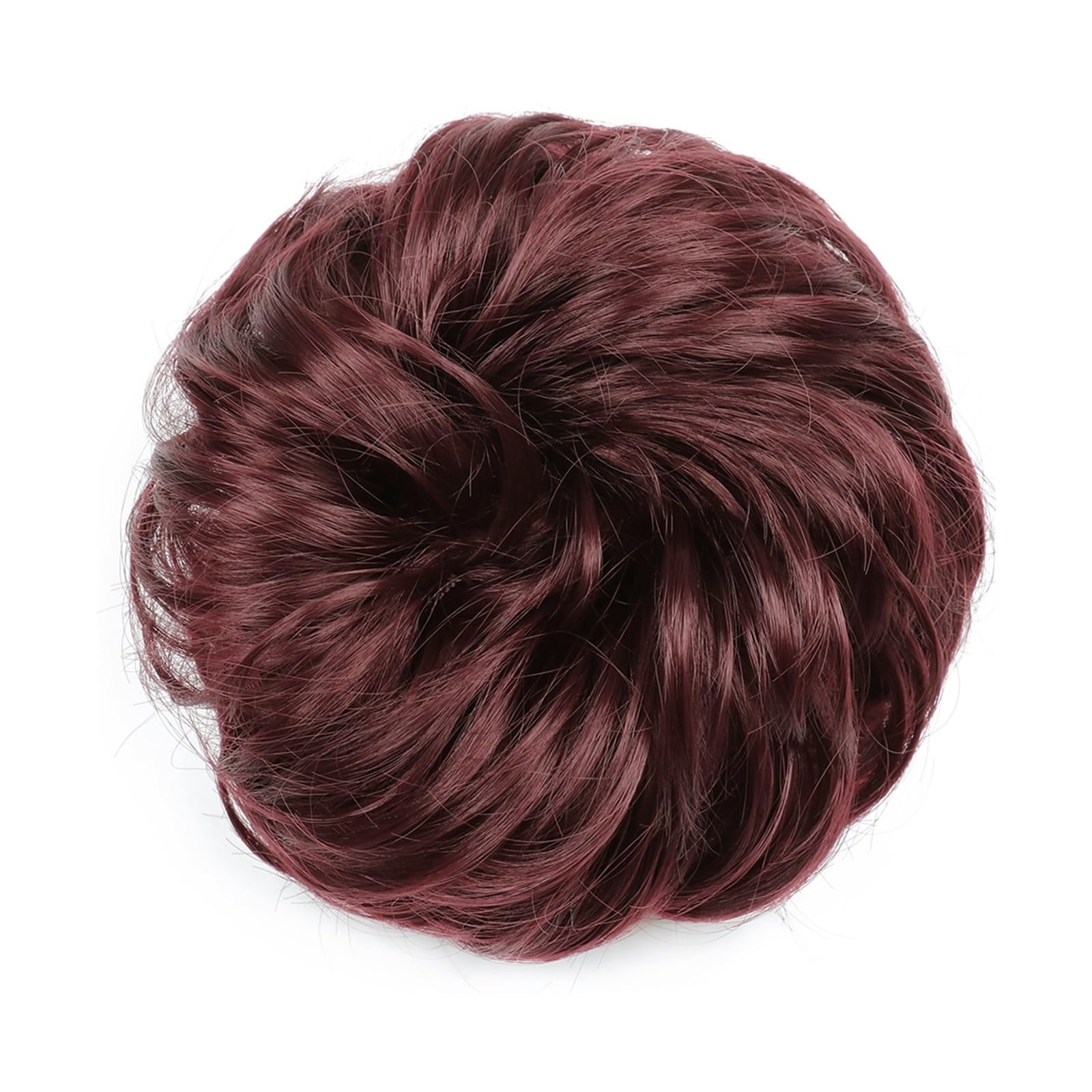 Haarteil Haargummi Synthetischer Haarknoten, unordentlicher Chignon, Pferdeschwanz, Haarverlängerung, elastisches Gummiband, Haargummis for Frauen, blond, braun, gewellter Dutt Haarverlängerung(Q-99J)