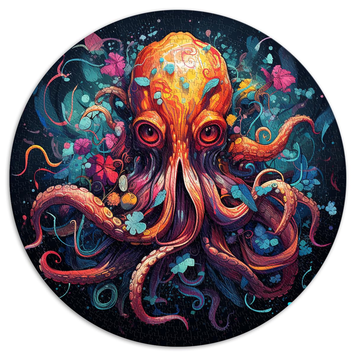 Puzzle für Oktopus, 1000 Teile, Puzzle für Erwachsene, 26,5 x 26,5 Zoll, Puzzle, praktisches Spiel, dekomprimierendes geistiges Lernspielzeug