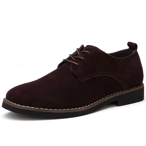 OTEB Atmungsaktive Low-Top-Business-Schuhe aus britischem Leder, Halbschuhe aus Leder, atmungsaktive Business-Schuhe, Klassische, lässige Oxford-Schuhe(Brown,47 EU)