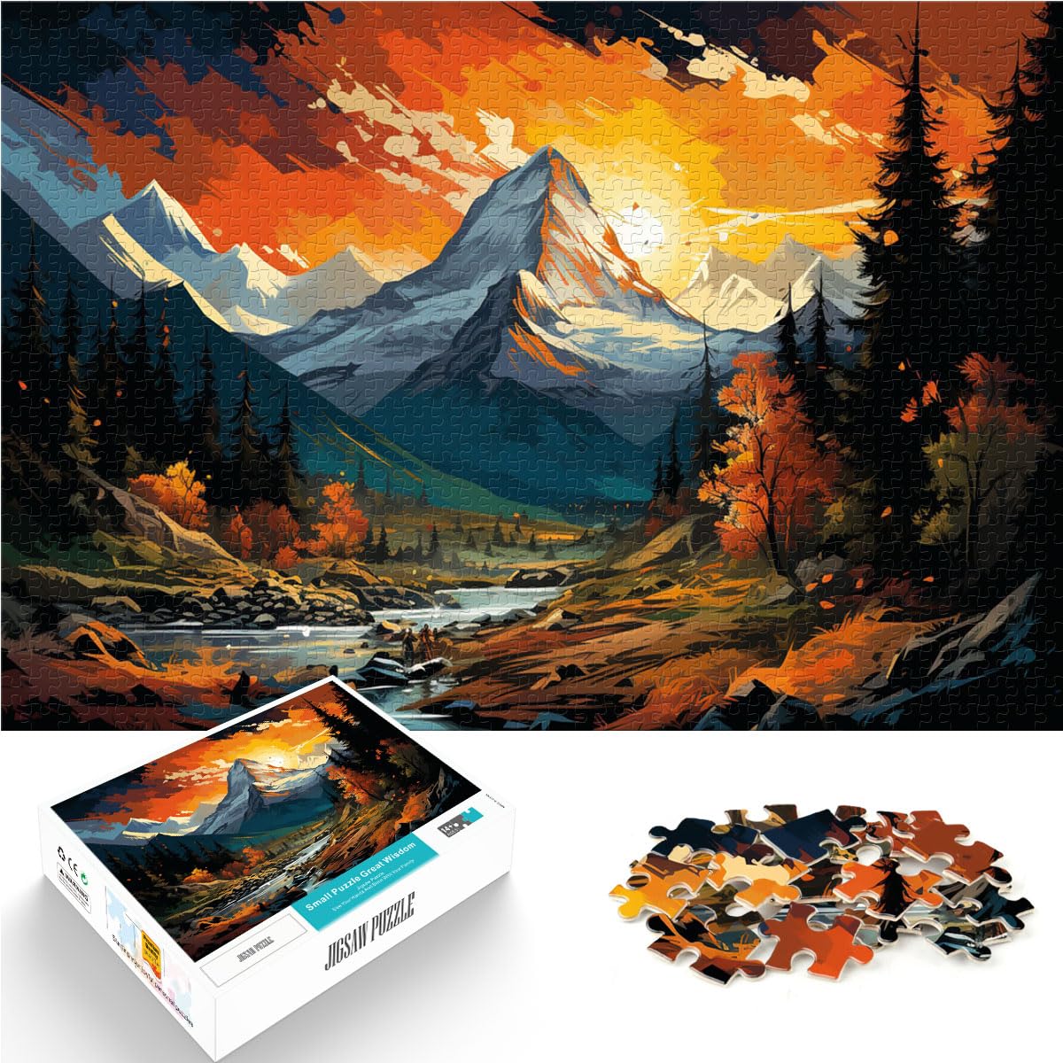 Puzzle-Geschenk Schöne Landschaft Puzzles für Erwachsene 1000 Teile Holzpuzzle Spielzeug Puzzles Lernspiele Stressabbau Puzzles 1000 Stück (50x75cm)