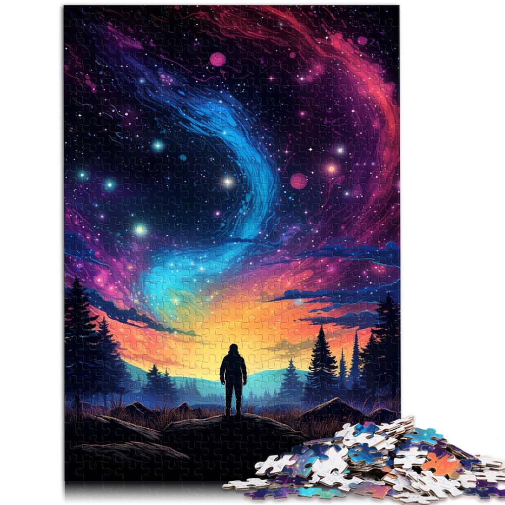 Puzzle für Puzzle Nachtansicht unter dem Sternenhimmel Puzzle 1000 Teile für Erwachsene Holzpuzzle einzigartiges Herausforderungsspiel 1000 Teile (50 x 75 cm)