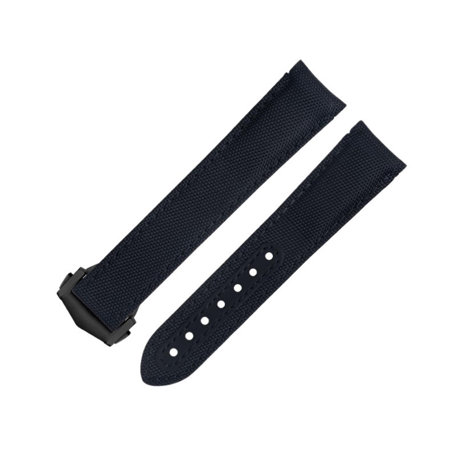 IOTUP Uhrenarmband für Omega Strap AT150 Seamaster 300 Planet Ocean De Ville Speedmaster Gebogenes Ende, 20 mm, schwarze Linie, hochdichtes Nylon-Rindsleder, 20 mm, Achat