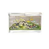 Aquarium Aquarium Desktop Transparent Acryl Aquarium Mit Deckel Und Basis Kleine Wohnzimmer Haushalt Fischzucht Tank Aquarium-Kit(Weiß,Groß)