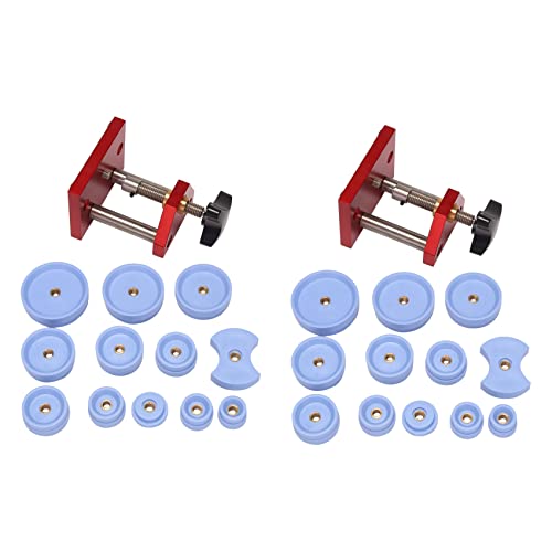 jumbans 2 x Micropress Uhrengehäuse-Presswerkzeug mit 24 Nylon-Stanzschablonen für Uhrenreparatur, Rot/Blau